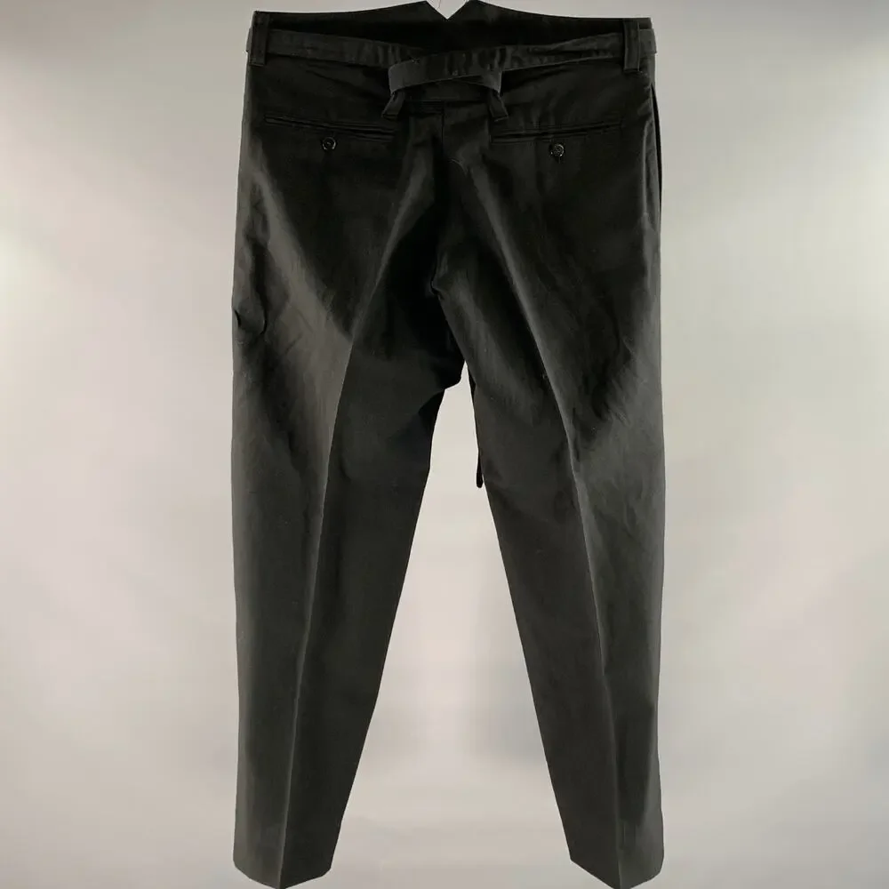 VISVIM Size L Black Wool Linen Waist Tie Pants